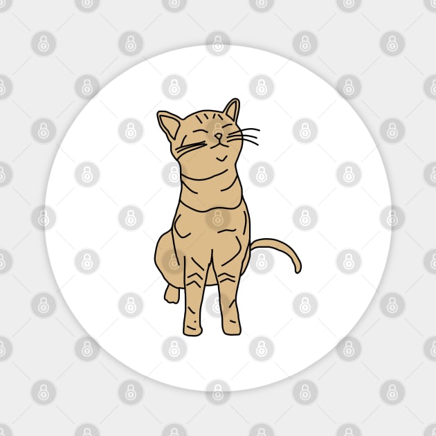 Cute Cat Minimal Line Drawing Magnet by ellenhenryart